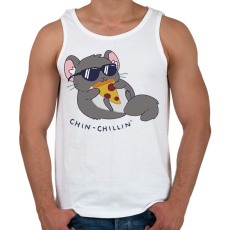 PRINTFASHION Chin-chillin' - Férfi atléta - Fehér