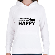 PRINTFASHION Chinchillas make me happy - Női kapucnis pulóver - Fehér