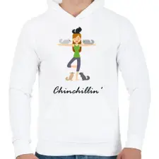 PRINTFASHION Chinchillin' - Férfi kapucnis pulóver - Fehér férfi pulóver, kardigán