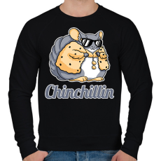 PRINTFASHION Chinchillin - Férfi pulóver - Fekete