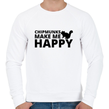 PRINTFASHION Chipmunks make me happy - Férfi pulóver - Fehér férfi pulóver, kardigán