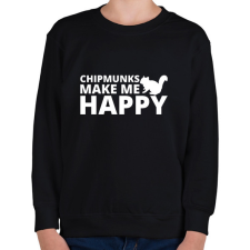 PRINTFASHION Chipmunks make me happy - Gyerek pulóver - Fekete gyerek pulóver, kardigán