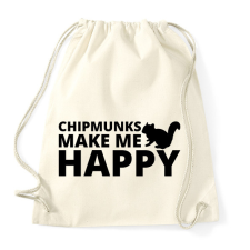 PRINTFASHION Chipmunks make me happy - Sportzsák, Tornazsák - Natúr kézitáska és bőrönd