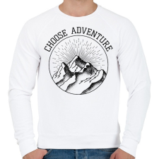 PRINTFASHION Choose adventure - Férfi pulóver - Fehér férfi pulóver, kardigán