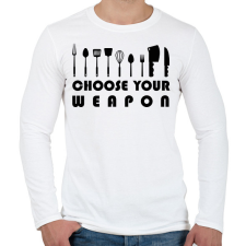 PRINTFASHION Choose your weapon - Férfi hosszú ujjú póló - Fehér férfi póló