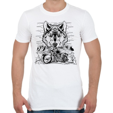 PRINTFASHION Chopper és farkas born to be wild - Férfi póló - Fehér férfi póló