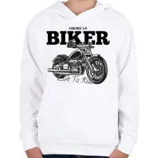 PRINTFASHION Chopper  - Gyerek kapucnis pulóver - Fehér gyerek pulóver, kardigán