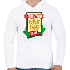 PRINTFASHION Christmas Baking Team - Férfi kapucnis pulóver - Fehér férfi pulóver, kardigán