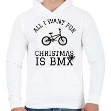 PRINTFASHION CHRISTMAS BMX - Férfi kapucnis pulóver - Fehér férfi pulóver, kardigán
