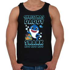 PRINTFASHION Christmas Daddy Shark - Férfi atléta - Fekete
