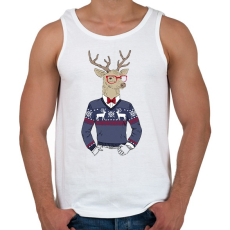 PRINTFASHION Christmas Deer - Férfi atléta - Fehér