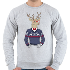 PRINTFASHION Christmas Deer - Férfi pulóver - Sport szürke férfi pulóver, kardigán