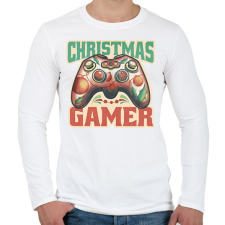 PRINTFASHION christmas gamer, karácsonyi játékos - Férfi hosszú ujjú póló - Fehér férfi póló