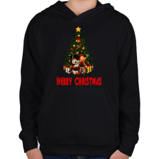 PRINTFASHION christmas - Gyerek kapucnis pulóver - Fekete