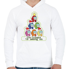 PRINTFASHION Christmas is among us - Férfi kapucnis pulóver - Fehér férfi pulóver, kardigán
