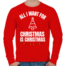 PRINTFASHION CHRISTMAS IS CHRISTMAS - Férfi pulóver - Piros