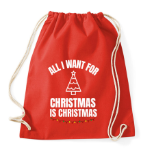 PRINTFASHION CHRISTMAS IS CHRISTMAS - Sportzsák, Tornazsák - Piros tornazsák