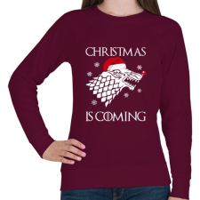 PRINTFASHION Christmas is coming! - Női pulóver - Bordó női pulóver, kardigán