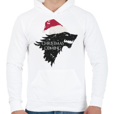 PRINTFASHION Christmas is coming - Trónok harca - fehér - Férfi kapucnis pulóver - Fehér férfi pulóver, kardigán