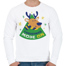 PRINTFASHION Christmas mode ON - Karácsonyi hangulat - Férfi pulóver - Fehér férfi pulóver, kardigán