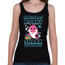 PRINTFASHION Christmas Mommy Shark - Női atléta - Fekete női trikó