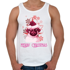 PRINTFASHION christmas pug - Férfi atléta - Fehér