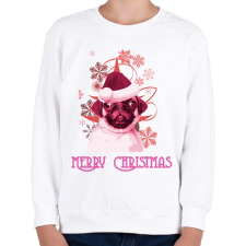 PRINTFASHION christmas pug - Gyerek pulóver - Fehér gyerek pulóver, kardigán