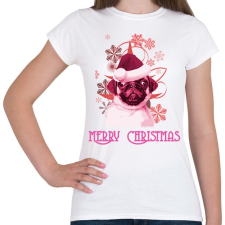 PRINTFASHION christmas pug - Női póló - Fehér női póló