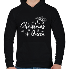 PRINTFASHION Christmas Queen - Férfi kapucnis pulóver - Fekete