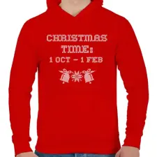 PRINTFASHION CHRISTMAS TIME 3 - Férfi kapucnis pulóver - Piros férfi pulóver, kardigán