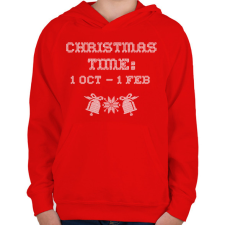 PRINTFASHION CHRISTMAS TIME 3 - Gyerek kapucnis pulóver - Piros gyerek pulóver, kardigán