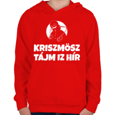 PRINTFASHION CHRISTMAS TIME IS HERE - Gyerek kapucnis pulóver - Piros