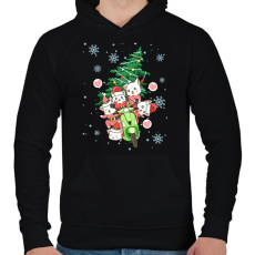 PRINTFASHION Christmas Vespa - Férfi kapucnis pulóver - Fekete