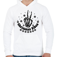 PRINTFASHION Christmas vibes - Férfi kapucnis pulóver - Fehér