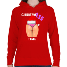 PRINTFASHION ChristmASS 2 - Női kapucnis pulóver - Piros női pulóver, kardigán