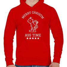 PRINTFASHION ChristmASS 5 - Férfi kapucnis pulóver - Piros férfi pulóver, kardigán