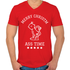 PRINTFASHION ChristmASS 5 - Férfi V-nyakú póló - Piros
