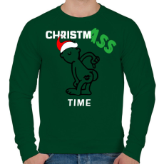 PRINTFASHION ChristmASS - Férfi pulóver - Sötétzöld