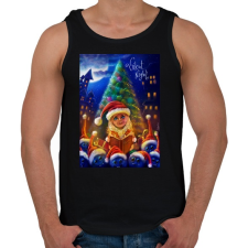 PRINTFASHION Christmasuj - Férfi atléta - Fekete atléta, trikó