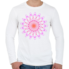 PRINTFASHION Chrysanthemum - rózsaszín - Férfi hosszú ujjú póló - Fehér férfi póló