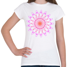 PRINTFASHION Chrysanthemum - rózsaszín - Női póló - Fehér női póló