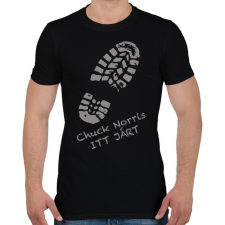 PRINTFASHION Chuck Norris itt járt - Férfi póló - Fekete férfi póló