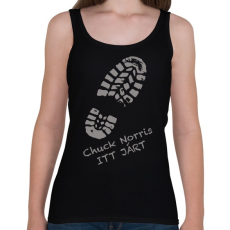 PRINTFASHION Chuck Norris itt járt - Női atléta - Fekete
