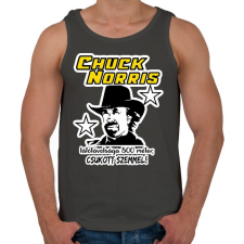 PRINTFASHION Chuck Norris látótávolsága csukott szemmel - Férfi atléta - Sötétszürke atléta, trikó