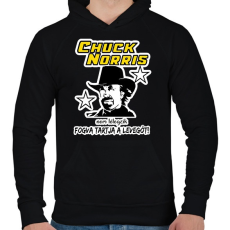 PRINTFASHION Chuck Norris nem lélegzik, fogva tartja a levegőt! - Férfi kapucnis pulóver - Fekete