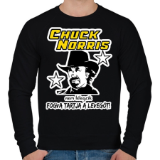 PRINTFASHION Chuck Norris nem lélegzik, fogva tartja a levegőt! - Férfi pulóver - Fekete férfi pulóver, kardigán
