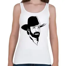 PRINTFASHION Chuck Norris - Női atléta - Fehér női trikó