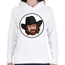 PRINTFASHION Chuck Norris - Női kapucnis pulóver - Fehér