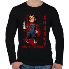 PRINTFASHION chucky doll - Férfi hosszú ujjú póló - Fekete férfi póló