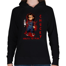 PRINTFASHION chucky doll - Női kapucnis pulóver - Fekete női pulóver, kardigán